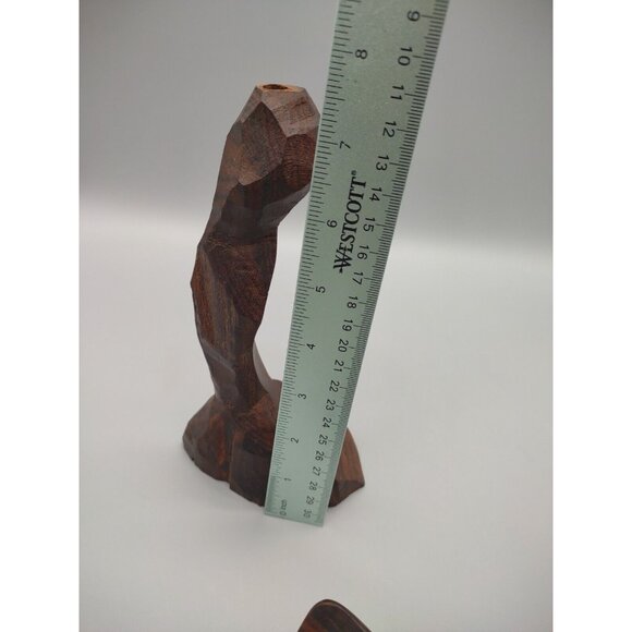 Vintage 12" Toucan Carved Wood Folk Art Sculpture, Two Pieces, MCM Bird Parrot - Picture 14 of 16